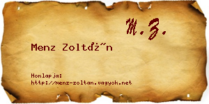 Menz Zoltán névjegykártya