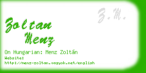zoltan menz business card